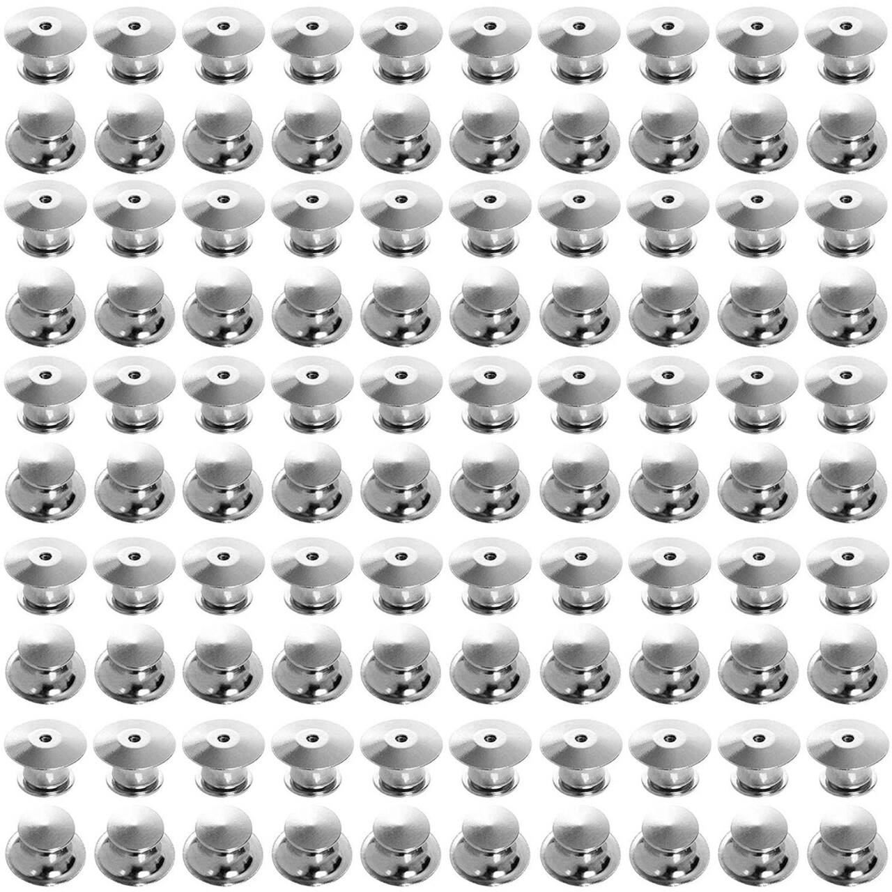 Genie Crafts Locking Pin Backs, Jewelry Making Supplies (Silver, 100-Pack)